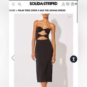 Solid & Striped black cutout midi dress.